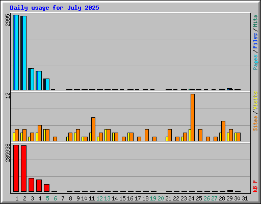 Daily usage for July 2025