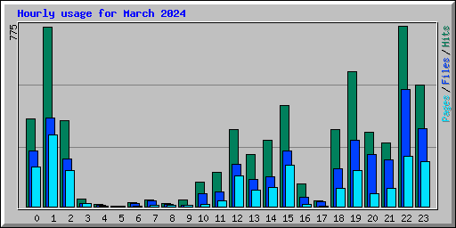 Hourly usage for March 2024